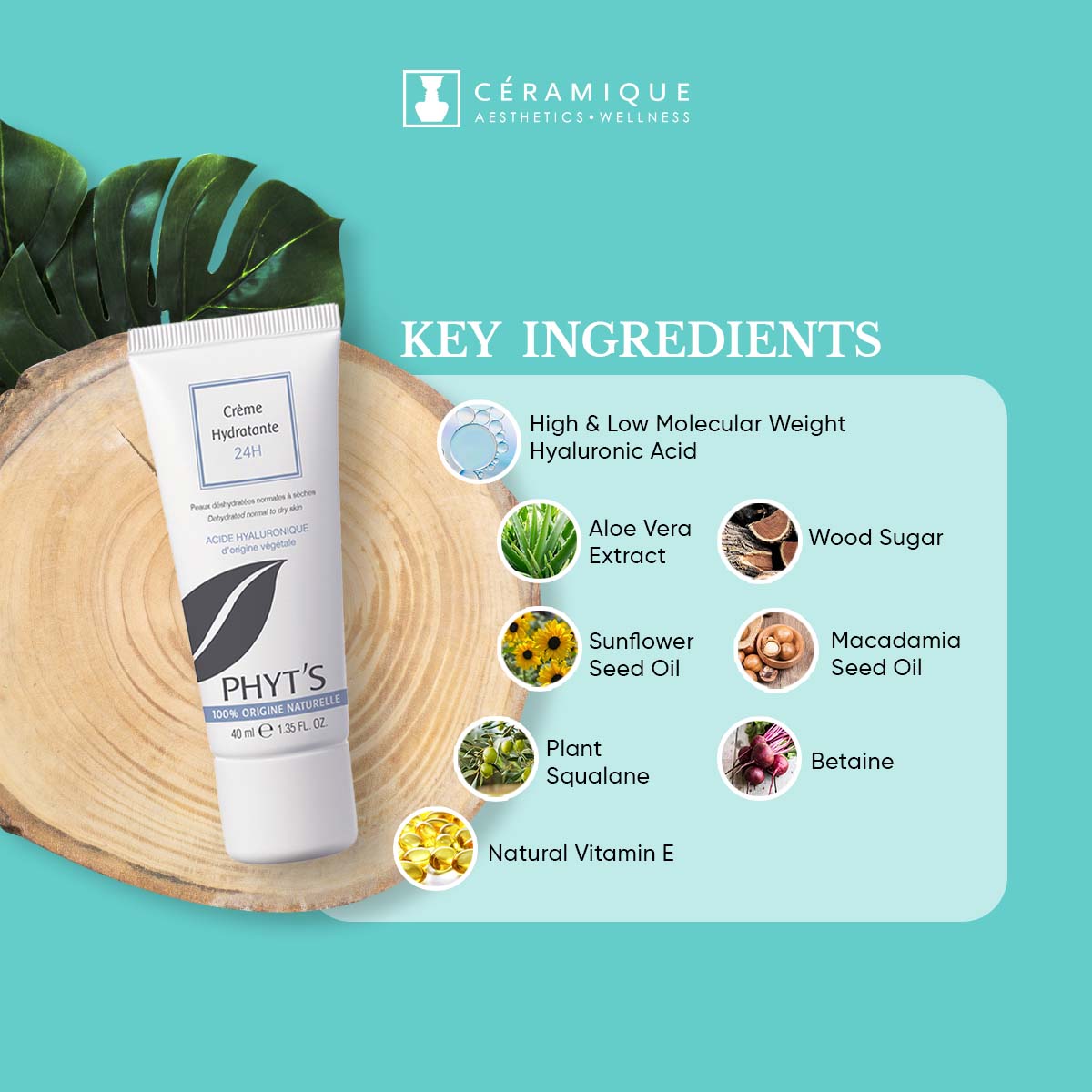 Phyt's 24H Moisturising Cream (Crème Hydratante 24H) | Natural | Organic