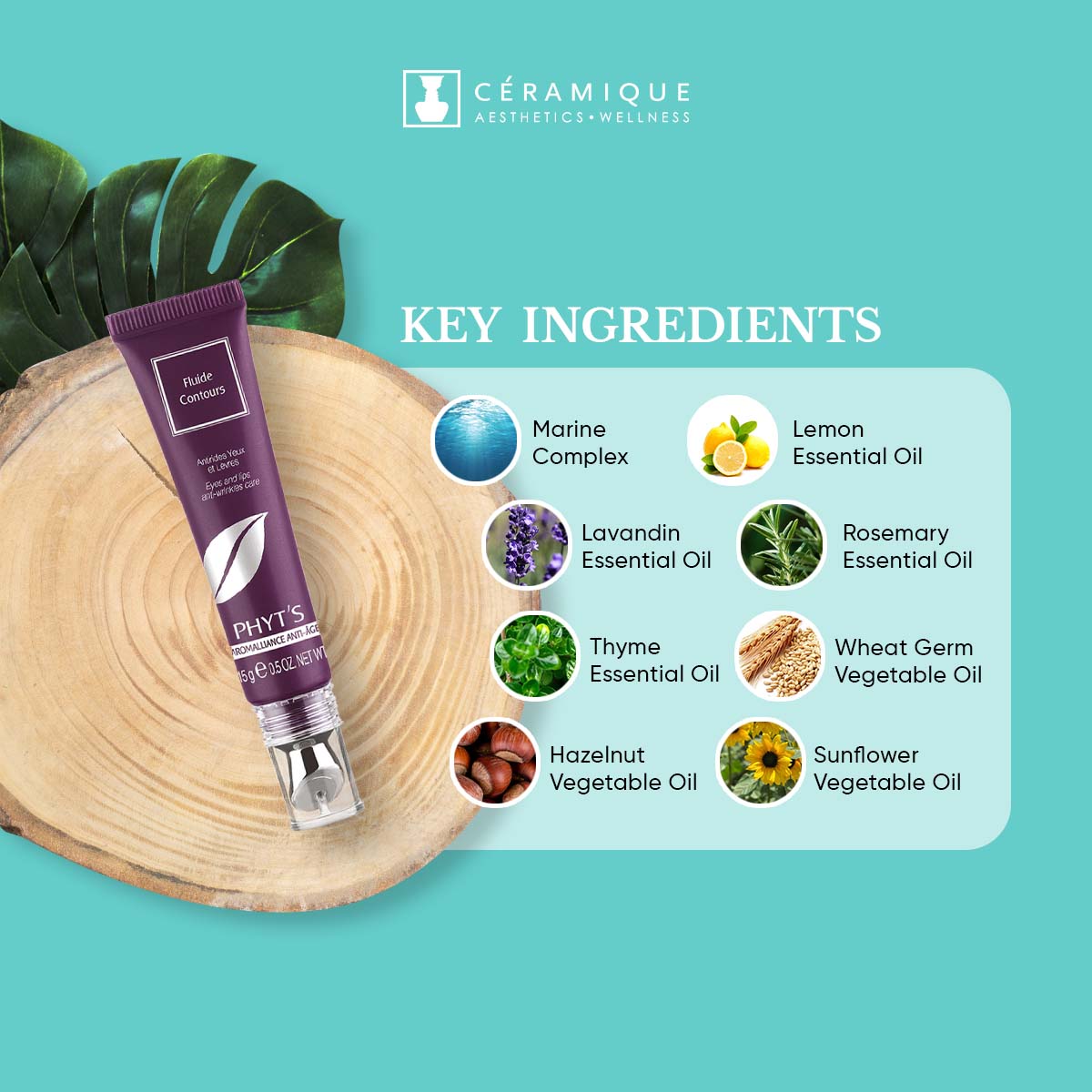Phyt's Anti-Wrinkle Eye & Lip Cream (AROMALLIANCE Anti-Rides Fluide Contours) | Natural | Organic