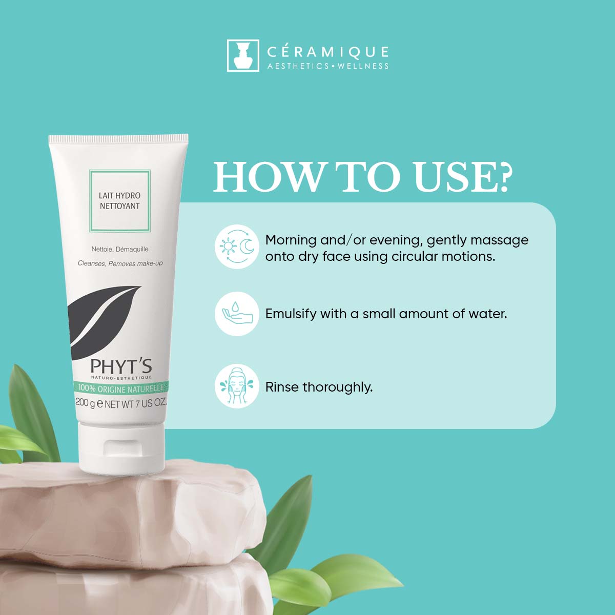 Phyt's 2 in 1 Makeup Remover Cleansing Milk (Lait Hydro Nettoyant) | Natural | Organic
