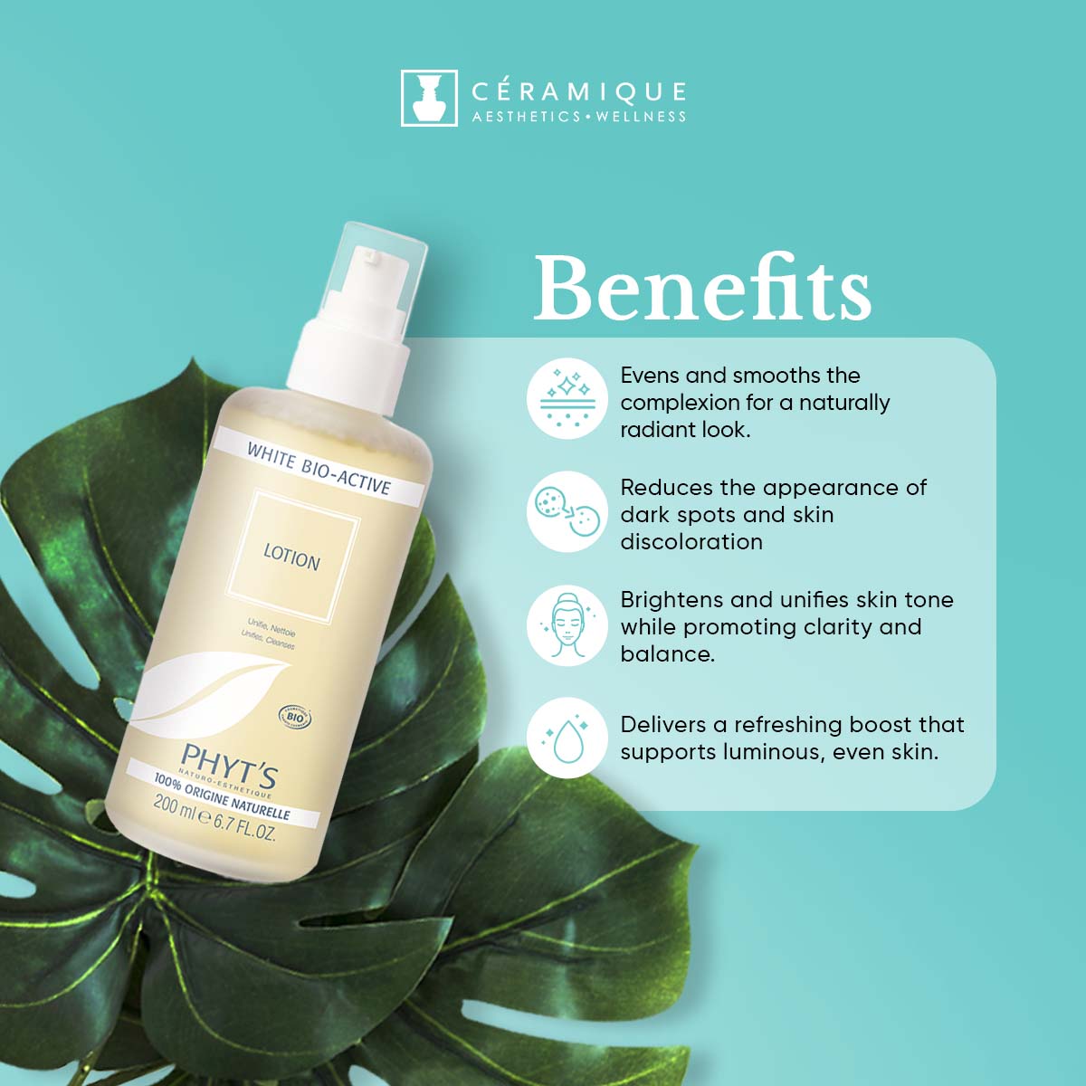 Phyt's Brightening Cleansing Lotion (White Bio-Active Lotion) | Natural | Organic