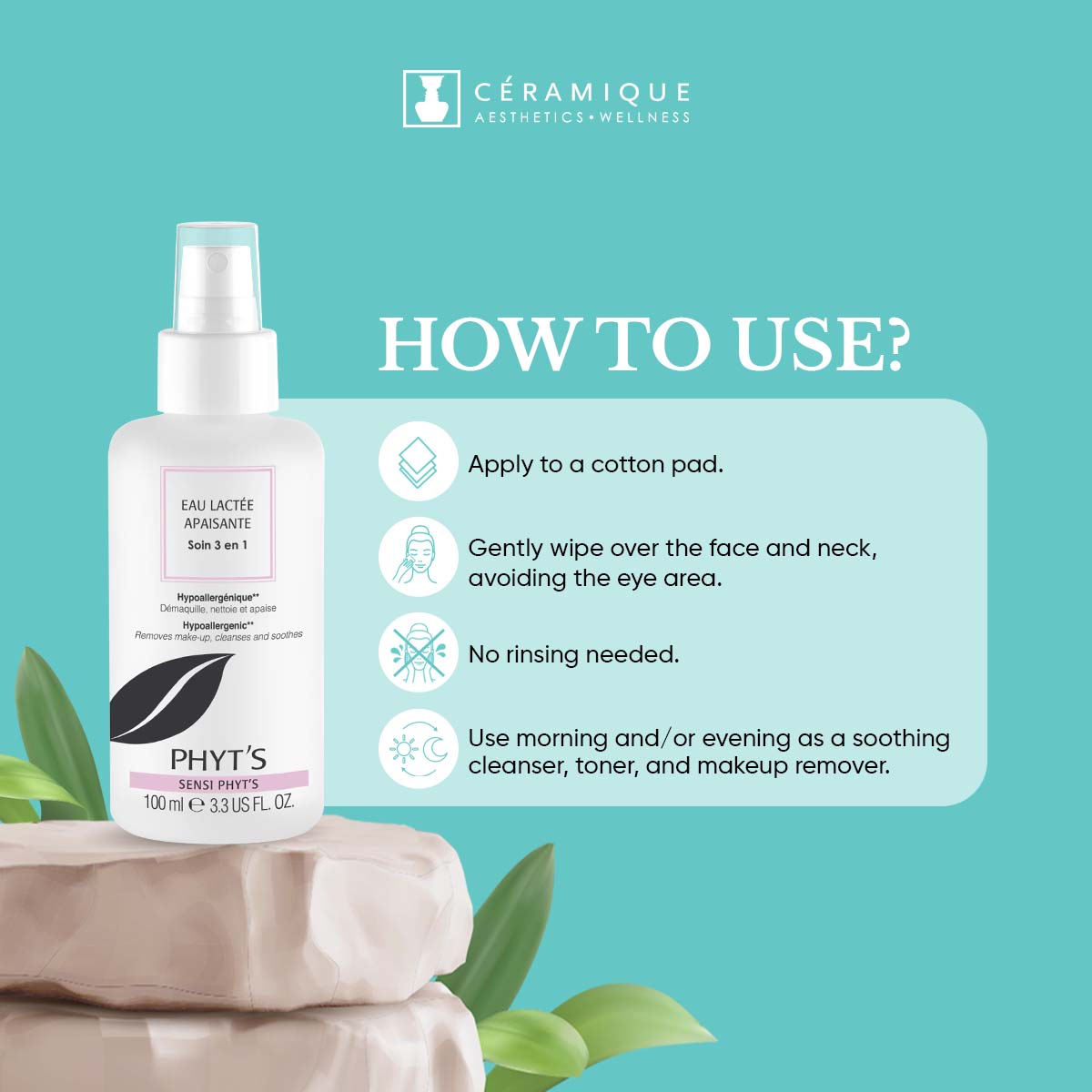 Phyt's 3 in 1 Soothing Milky Cleansing Water for Sensitive Skin (Sensi Phyt’s Eau Lactée Apaisante) | Natural | Organic