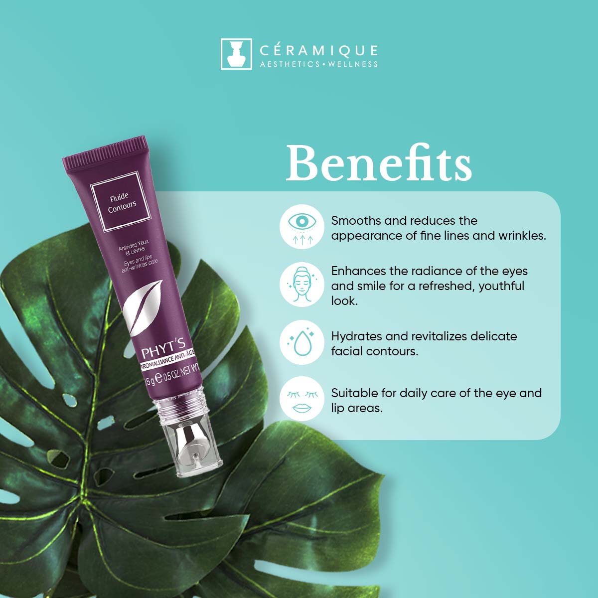 Phyt's Anti-Wrinkle Eye & Lip Cream (AROMALLIANCE Anti-Rides Fluide Contours) | Natural | Organic
