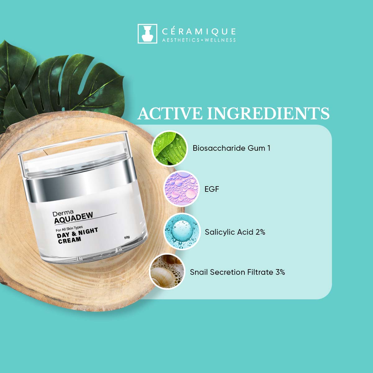 Ceramique Derma Aquadew Day & Night Cream | Natural