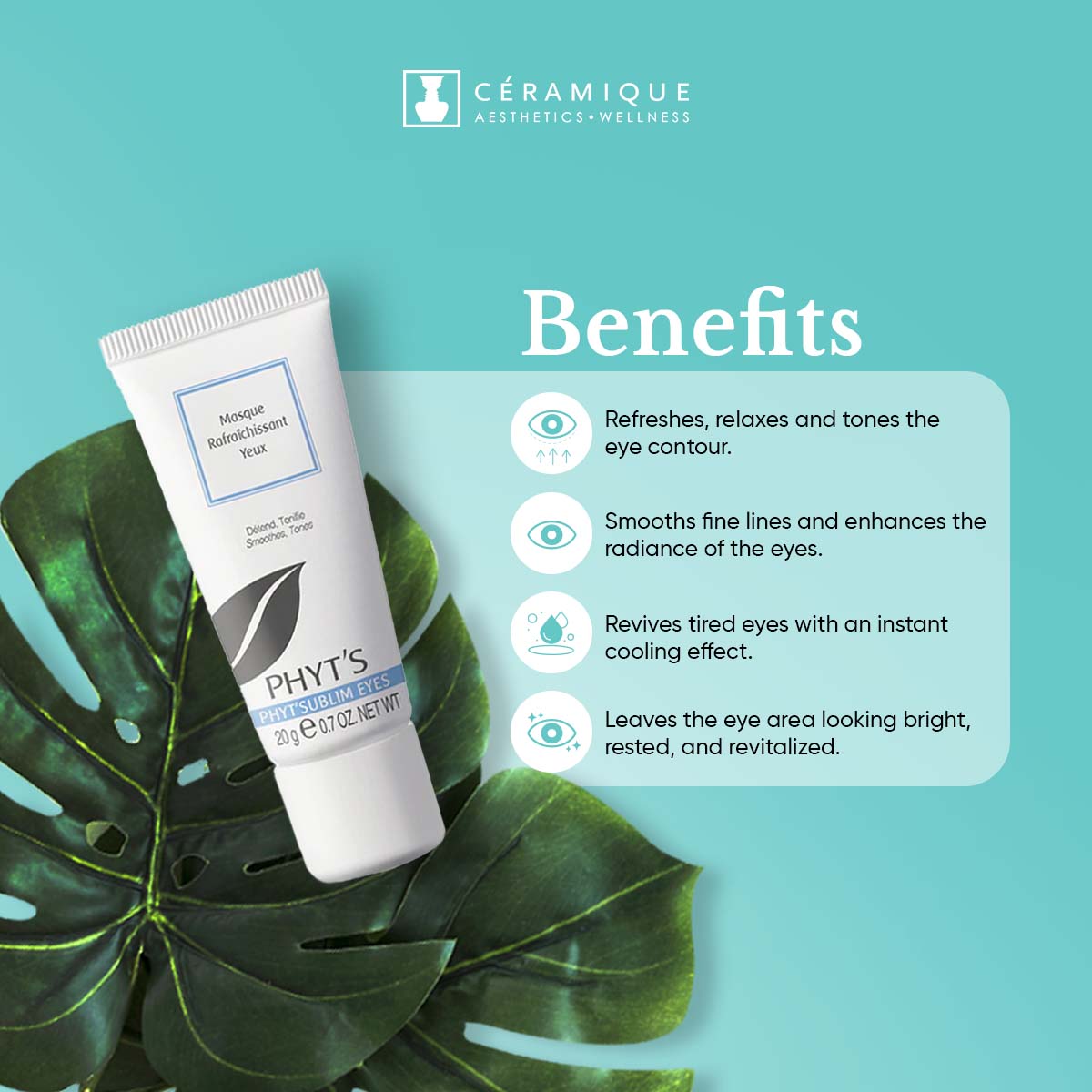 Phyt's Eye Refreshing Mask (Masque Rafraîchissant Yeux) | Natural | Organic