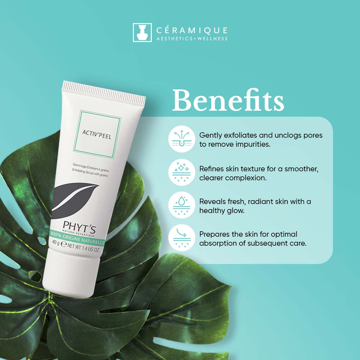 Phyt's Facial Exfoliating Gel (Activ’Peel Gommage) | Natural | Organic