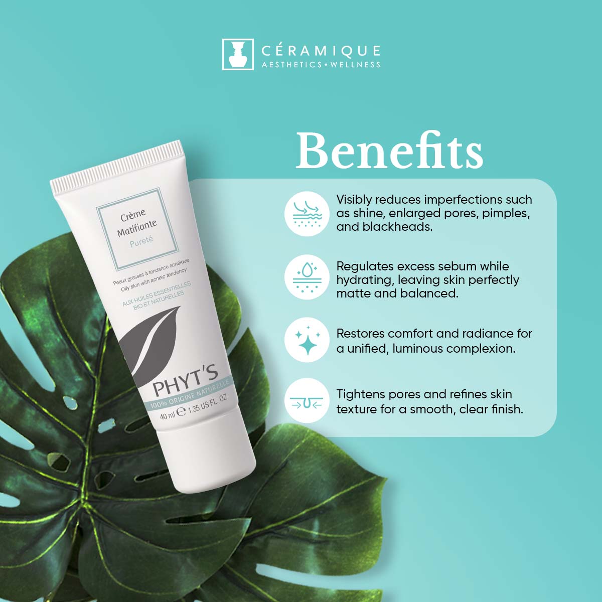 Phyt's Purity Mattifying Cream (Crème Matifiante Pureté) | Natural | Organic