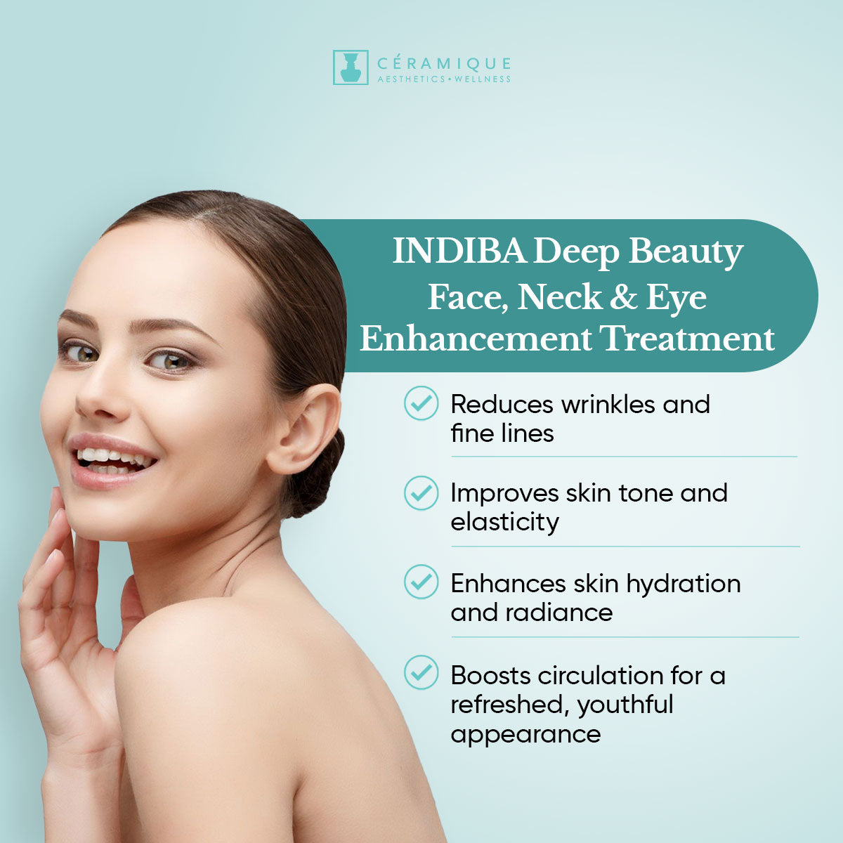 INDIBA Deep Beauty Face, Neck & Eye Enhancement Treatment
