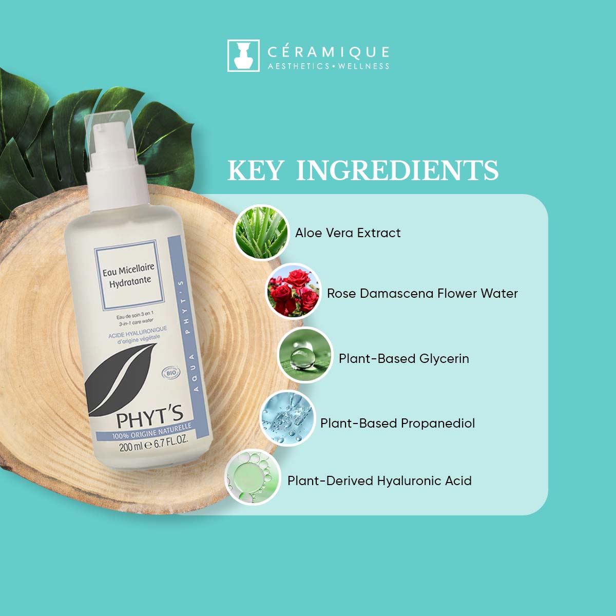 Phyt's 3 in 1 Moisturizing Micellar Water (Eau Micellaire Hydratante) | Natural | Organic