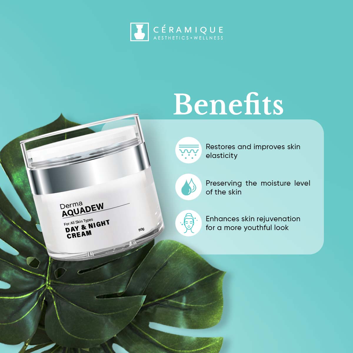 Ceramique Derma Aquadew Day & Night Cream | Natural