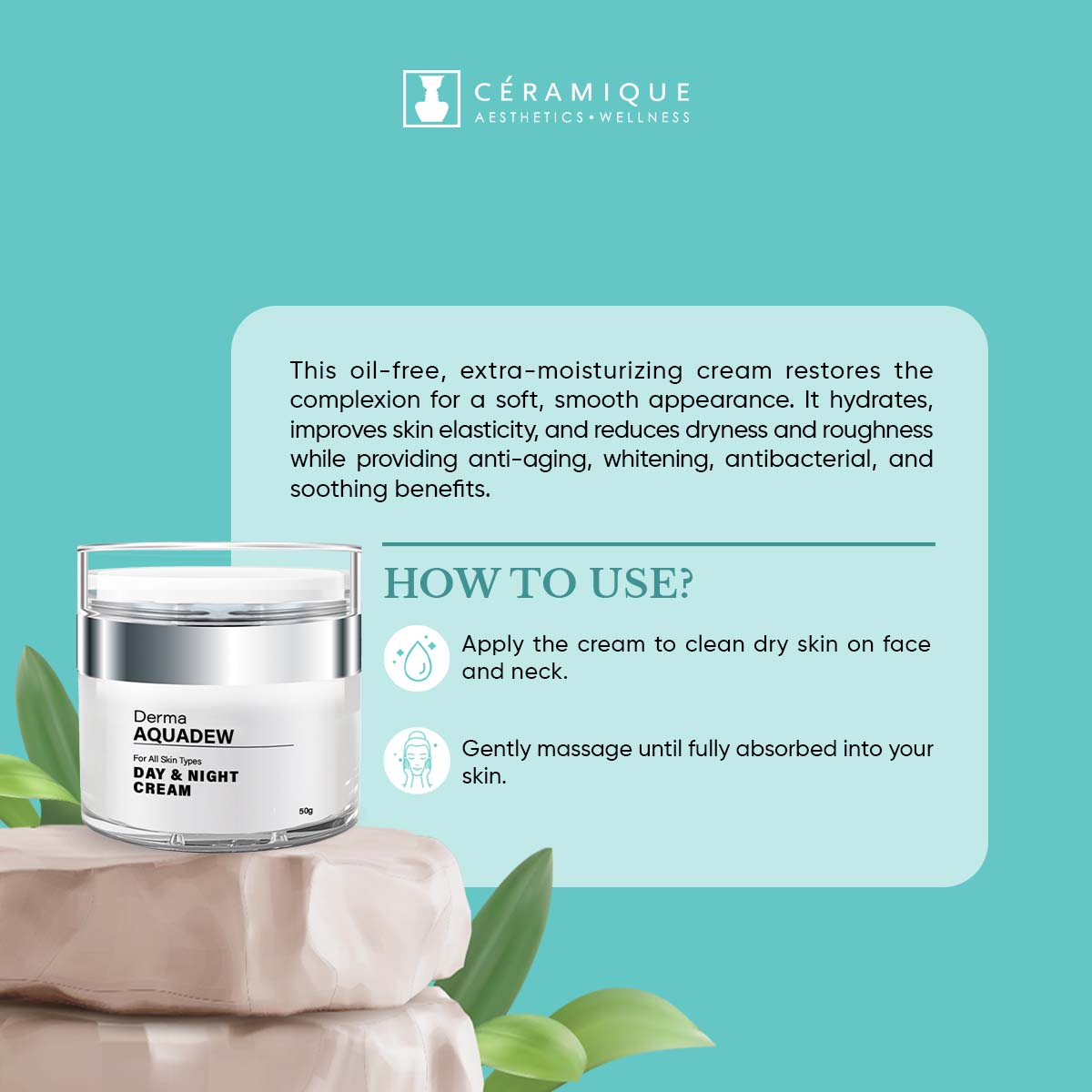 Ceramique Derma Aquadew Day & Night Cream | Natural