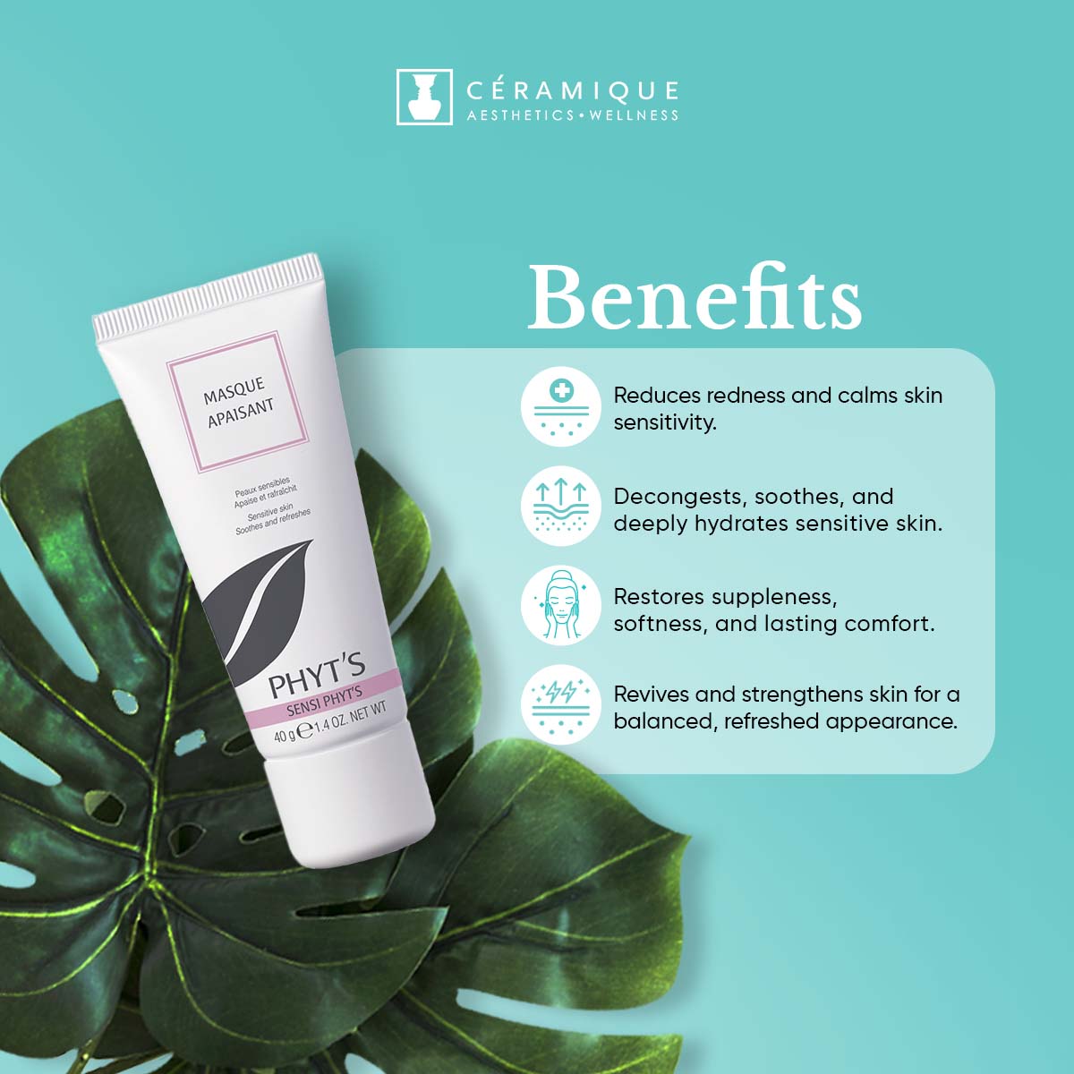 Phyt's Soothing Facial Mask for Sensitive Skin (Sensi Phyt's – Masque Apaisant) | Natural | Organic
